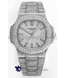 Patek Philippe Nautilus 5711/A Swiss Replica Watch 1:1 Mirror Replica in 904L Steel Diamonds Casing