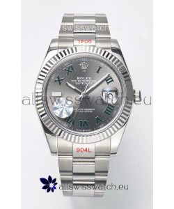 Rolex Datejust Cal.3235 WIMBLEDON Swiss Watch 1:1 Mirror Replica 904L Steel 41MM - Grey Dial 