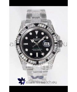 Rolex GMT Masters II Diamonds Swiss watch in 904L Case - 1:1 Mirror Quality