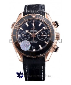 Omega Seamaster Planet Ocean 600M Sedna Gold Leather Strap 45.5MM 1:1 Mirror Replica Watch 