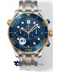 Omega Seamaster Co-Axial Master Chronograph Two Tone Blue Dial 44MM 1:1 Mirror Replica