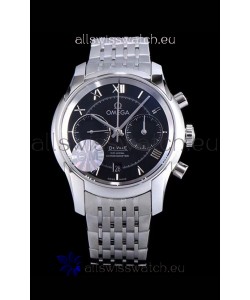 Omega De Ville Chronograph 1:1 Mirror Replica Watch in Black Dial 42MM
