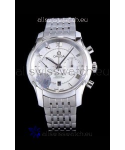 Omega De Ville Chronograph 1:1 Mirror Replica Watch in White Dial 42MM