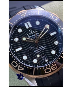 Omega Seamaster 300M Co-Axial Master Chronometer Black Dial Two Tone Casing 1:1 Mirror Replica
