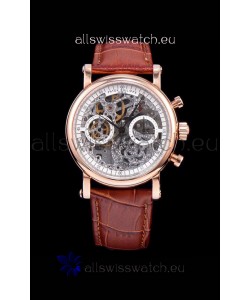 Patek Philippe Complications Skeleton Chronograph Watch in Rose Gold 