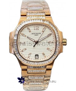 Patek Philippe Nautilus 7118R 35MM 1:1 Rose Gold White Dial 1:1 Mirror Replica Watch