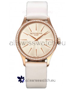 Patek Philippe Calatrava 4997 Ladies Rose Gold Yellow Dial with Swiss Automatic Movement Watch