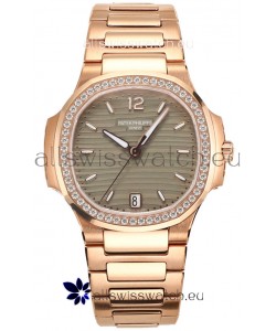 Patek Philippe Nautilus 7118R 35MM 1:1 Rose Gold Grey Dial 1:1 Mirror Replica Watch