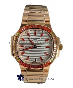 Patek Philippe Nautilus 7118R 35MM 1:1 Rose Gold Case White Dial 1:1 Mirror Replica Watch