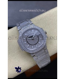 Patek Philippe Nautilus 7010 Diamonds Paved Stainless Steel 32MM 1:1 Mirror Replica - Genuine Diamonds