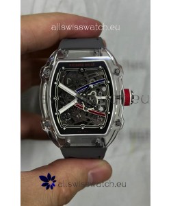 Richard Mille Super Clone RM67-02 Sapphires Casing Watch Grey Rubber Strap