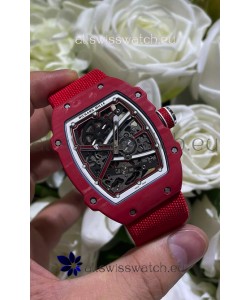 Richard Mille Super Clone RM67-02 Red Carbon TPT 37 Grams Watch Red Strap
