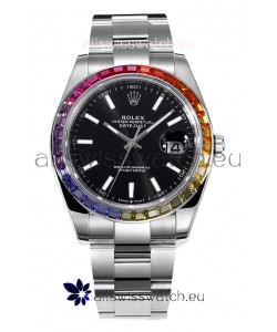 Rolex Datejust 41MM Swiss Replica Watch - 904L Steel in Black Dial 