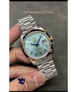 Rolex Day Date Presidential Stainless Steel ICE Blue Arab Dial Watch 40MM - 1:1 Mirror Quality