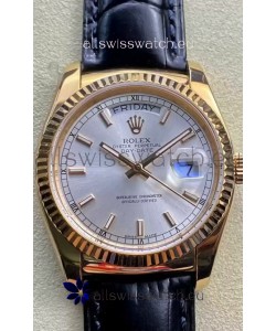 Rolex Day Date Yellow Gold Casing Watch in Steel Dial 36MM - 1:1 Mirror Quality 