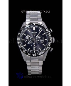 Tag Heuer Carrera Swiss Quartz Movement Replica Watch in Black Dial - Stainless Steel Strap