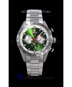Tag Heuer Carrera Swiss Quartz Movement Replica Watch in Green Dial - Stainless Steel Strap