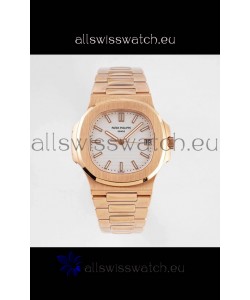 Patek Philippe Nautilus 5711/1R-001 1:1 Mirror Replica in 904L Steel Rose Gold White Dial