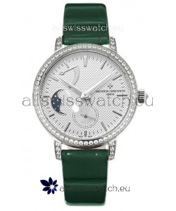 Vacheron Constantin Traditionelle Moon Phase White Dial in Steel Case Swiss Replica