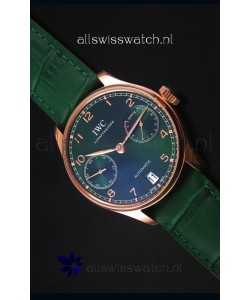 IWC Portugieser Swiss 1:1 Mirror Replica Watch Green Dial Rose Gold Case Watch