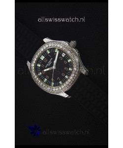 Patek Philippe Aquanaut Swiss Replica Watch with Diamonds Encrusted Casing 