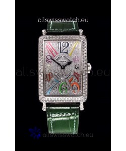 Franck Muller Long Island Color Dreams Ladies Swiss Watch in Green Strap