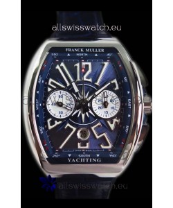 Franck Muller Vanguard Chronograph 904L Steel Blue Dial Swiss Watch 