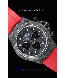 Rolex Daytona DiW Forged Cabon Casing 1:1 Mirror Replica with Red Strap 
