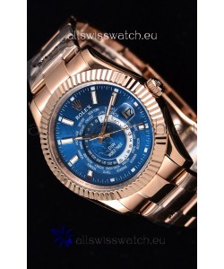 Rolex SkyDweller Swiss Watch in 18K Rose Gold Case - DIW Edition Deep Blue Dial 