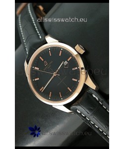 Breitling Transocean Rose Gold Black Dial Swiss Watch