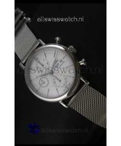 IWC Portofino Chronograph Swiss Watch in Mesh Strap White Dial 