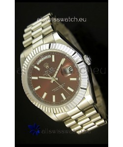 Rolex Day Date II 41MM Swiss Replica Watch - Brown Dial - 1:1 Mirror Replica Watch 