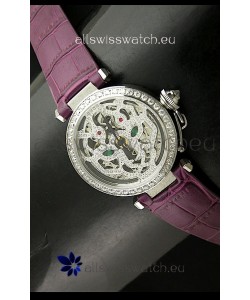 Cartier Pasha Ladies Replica Watch in Skelton Diamond Dial