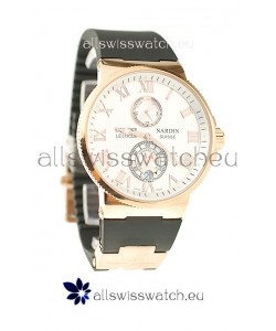 Ulysse Nardin Maxi Marine Chronometer Japanese Replica Rose Gold Watch