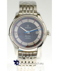 Omega Co Axial De Ville Hour Vision Swiss Replica Steel Watch in Black Dial