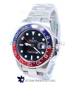 Rolex GMT Masters II 2011 Edition Swiss Replica Watch in Blue & Red Cerarmic Bezel