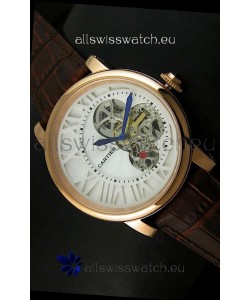 Rotonde De Cartier Cadran Love Japanese Replica Watch - Yellow Gold Case