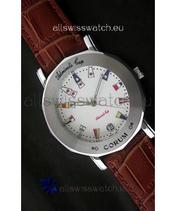 Corum Admiral's Cup Japanese Replica Watch in White Dial