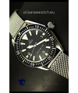 Omega Seamaster 300 Black Dial Swiss Watch with Mesh Strap