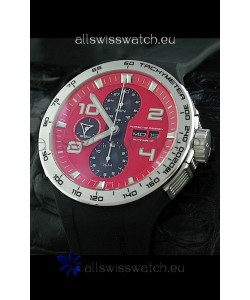 Porsche Design Flat Six P'6340 Swiss Chronograph Watch in Red Dial