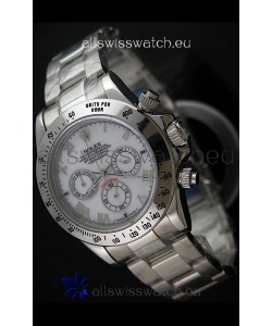 Rolex Daytona Japanese Replica Steel Watch in White Dial