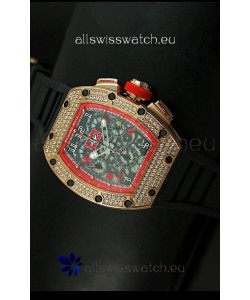 Richard Mille Filippe Massa Edition Titanium Swiss Replica Watch in Pink Gold Case