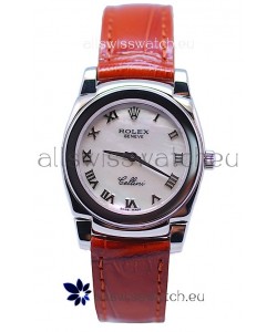 Rolex Cellini Cestello Ladies Swiss Replica Watch in Pearl Dial