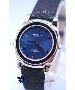 Rolex Cellini Cestello Ladies Swiss Watch in Blue Silver Face