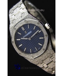 Audemars Piguet Royal Oak Frosted White Gold QUARTZ Watch Navy Blue 33MM - 1:1 Mirror Replica 