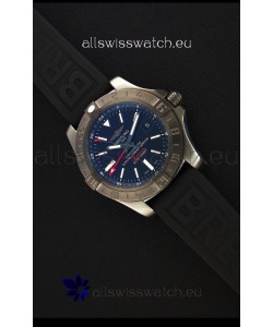 Breitling Avenger II BlackSteel GMT Swiss Replica Watch Rubber Strap 1:1 Mirror Replica Watch
