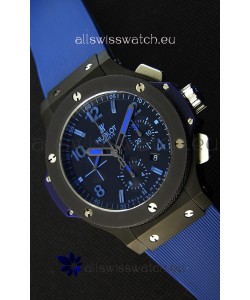 Hublot Big Bang All Black PVD Blue Swiss Replica Watch 1:1 Mirror Replica 