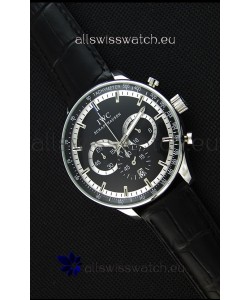 IWC Schaffhausen Japanese Replica Watch Quartz Movement in Black Dial 