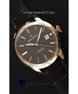 Jaeger LeCoultre Geophysic True Second Pink Gold Swiss Replica Watch Brown Dial 