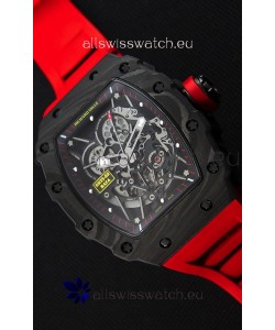 Richard Mille RM35-2 Rafael Nadal Forged Carbon Case with Red Rubber Strap